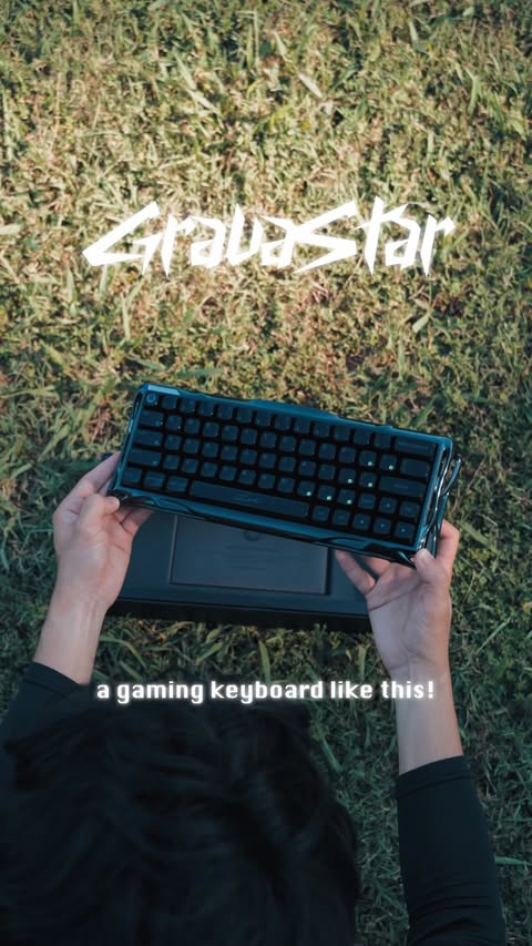 Instagram post by @kimnocz for GravaStar. Caption reads: The best HE keyboard yet?!🤯 GravaStar V60 Ultra |....