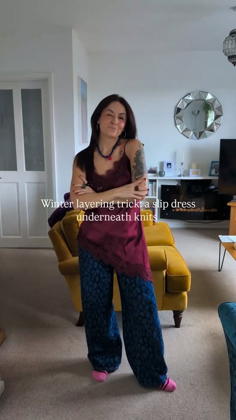 Instagram post by @lauradopamineoutfits for Abbott Lyon. Caption reads: Winter outfits can start to feel really boring,....