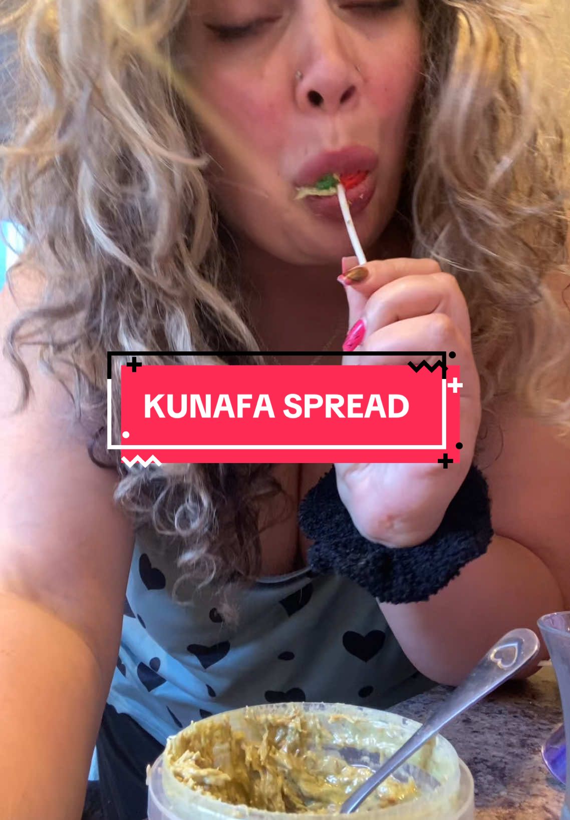 TikTok post by @kandy_kitty87 for ChamoyGuysUK. Caption reads: [...] #pistachiospread #tastetest #fyp....