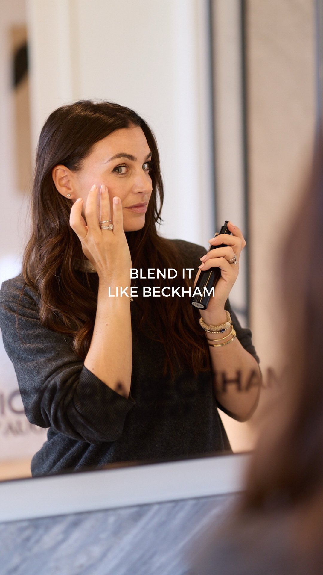 Instagram post by @thisismothership for Augustinus Bader. Caption reads: @VictoriaBeckhamBeauty just released a new....