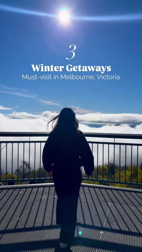 Instagram post by @helens.travels for Visit Melbourne. Caption reads: 3 winter getaways from Melbourne you need to add....