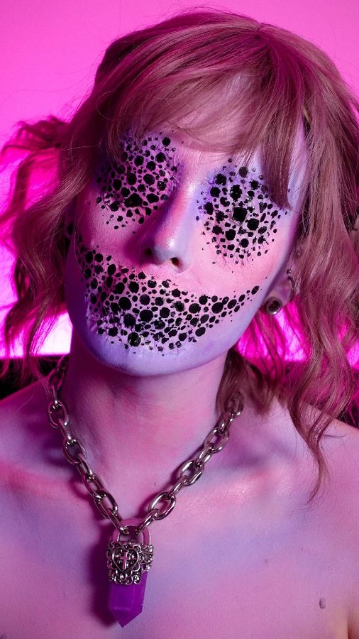 Instagram post by @byhazelj for Mehron Makeup. Caption reads: Halloween makeup day 15/31 - Patreon request:....