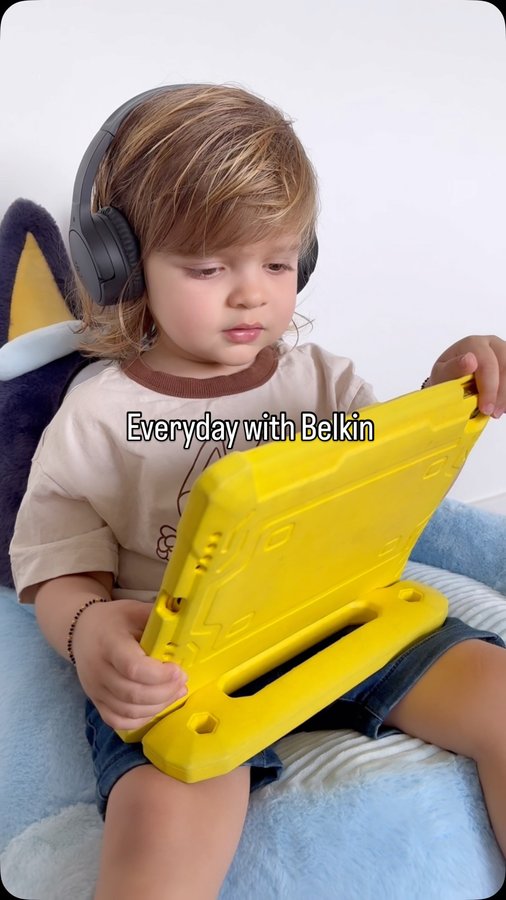 Instagram post by @xbina1 for Belkin. Caption reads: From the morning chaos to the late-night....