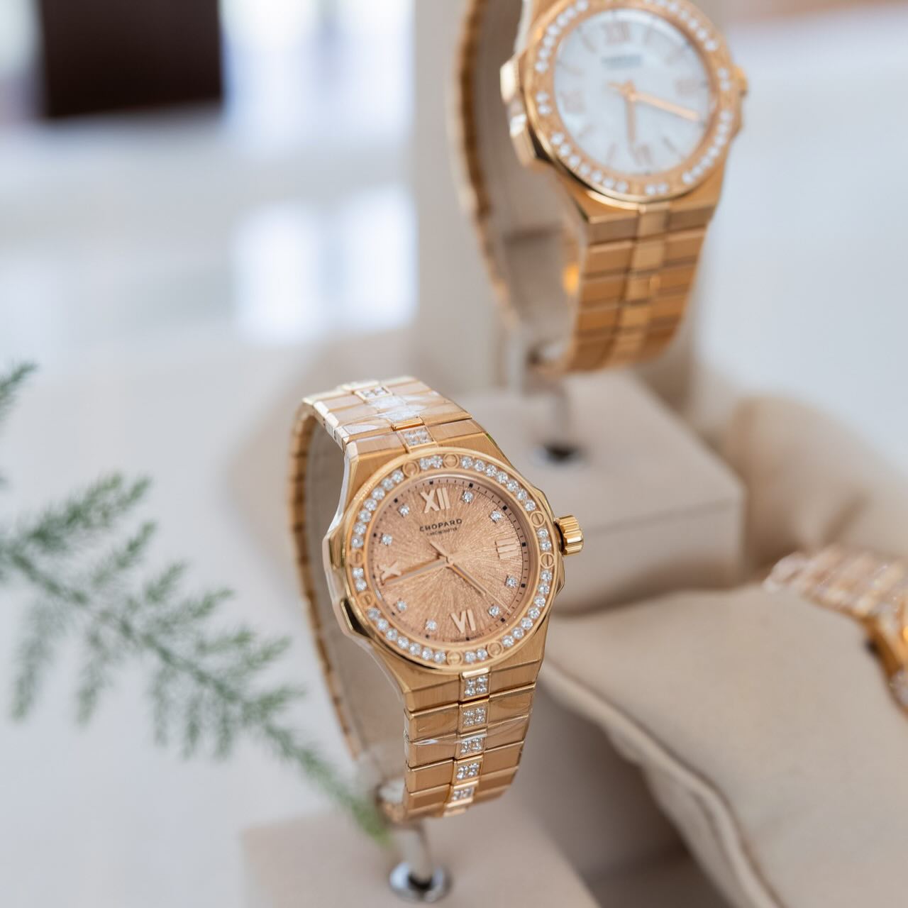 Instagram post by @missglobalpeace for Chopard. Caption reads: For the love of Chopard timepieces… time, but make....