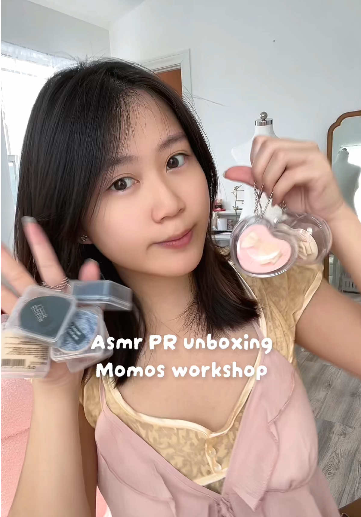 TikTok post by @mymelovyy for Momo’s Workshop. Caption reads: Why do these look so edible 🤤 ASMR PR unboxing....