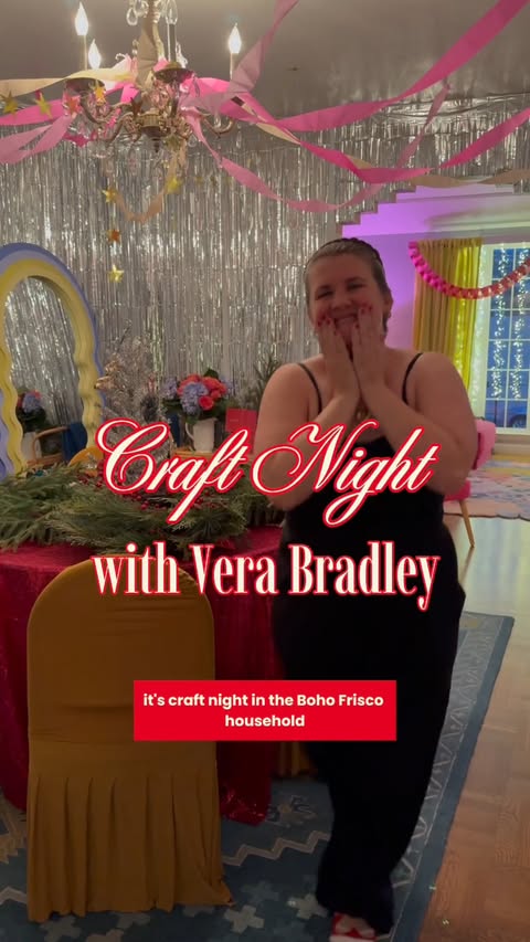 Instagram post by @bohofrisco for Vera Bradley. Caption reads: Craft night essentials: good friends, bold....