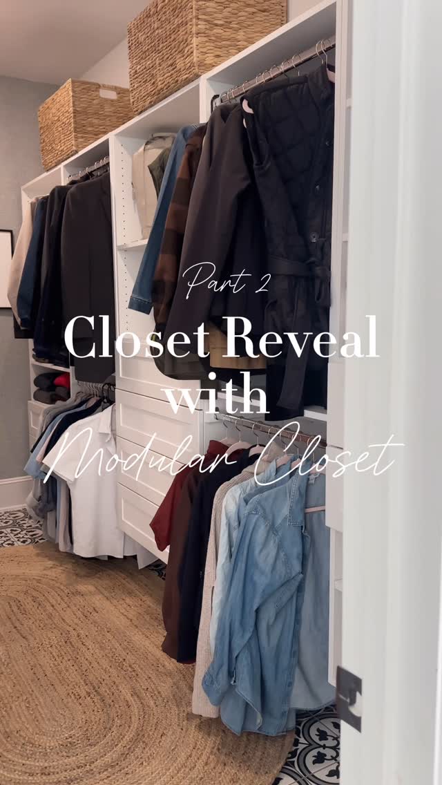 Instagram post by @touchesofwood_lexi for Modular Closets. Caption reads: [...] be happier with my new closet by....