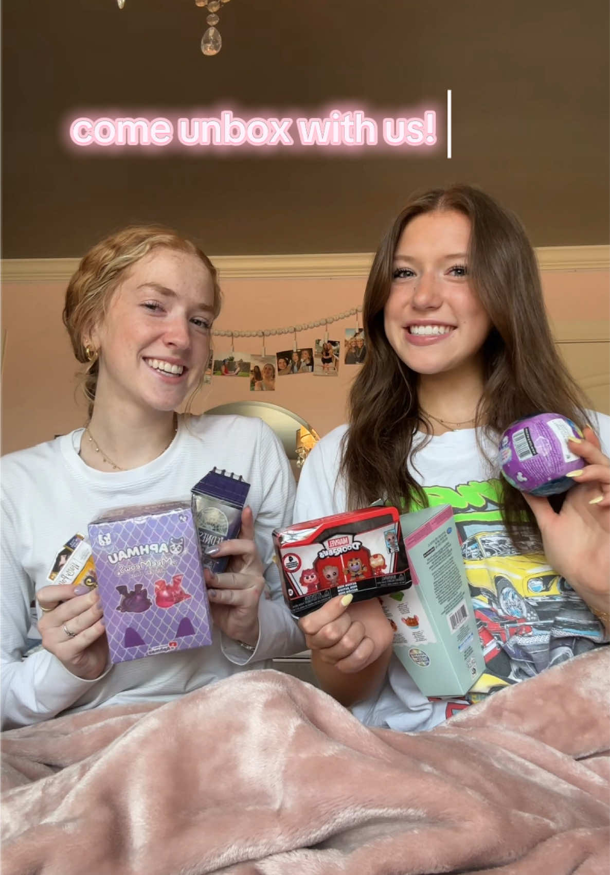 TikTok post by @soph_and_audrey for Disney Doorables. Caption reads: come unbox with us!! #unboxing #blindbags....