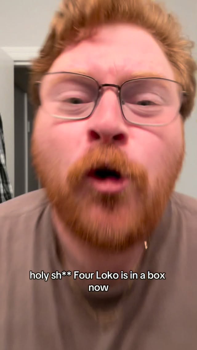 Instagram post by @gagebriney for Four Loko. Caption reads: AH Four Loko is now available in a BOX!!!! Twist....