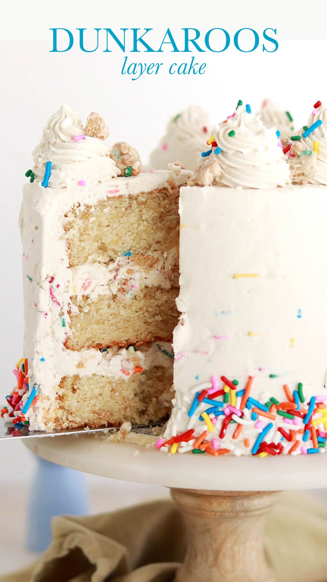 Instagram post by @sugarandsparrowco for Amoretti. Caption reads: DUNKAROOS CAKE (a d) 🥳I recreated this classic....