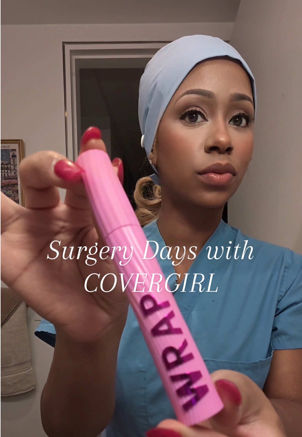 TikTok post by @doctor.starmd for COVERGIRL. Caption reads: [...] makeup simple on days I operate. The....