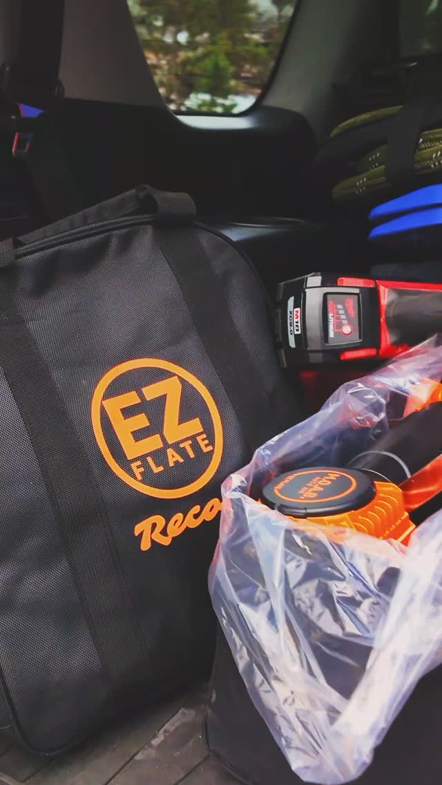 Instagram post by @drivewayblt460 for EZ FLATE. Caption reads: [...] tires have never been easier thanks to....