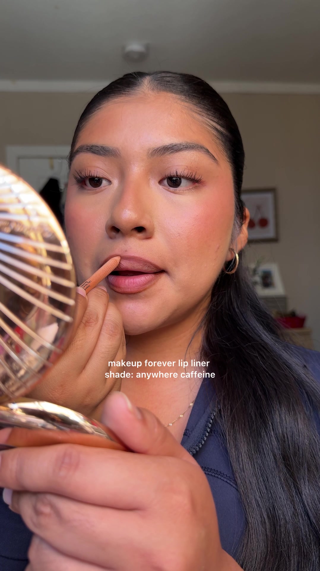 TikTok post by @daniela.cruzzz for Sacheu. Caption reads: my everyday lip combo that gives off my lips but....