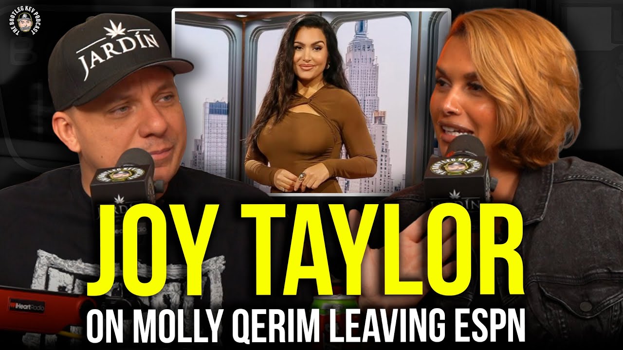 YouTube post by @BootlegKev for Jardin Las Vegas. Caption reads: Joy Taylor Reacts to Molly Qerim’s Surprising ESPN....