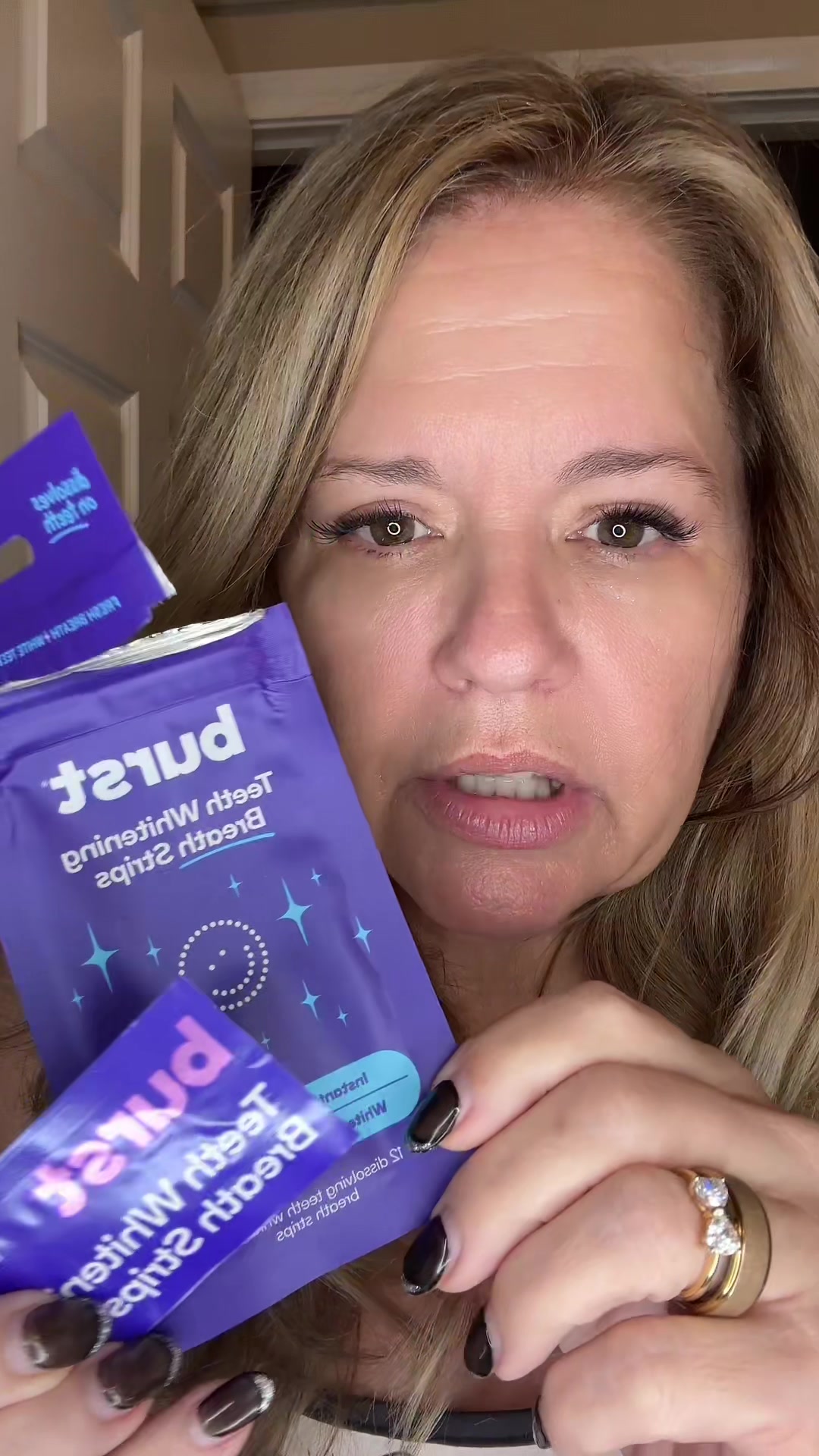 TikTok post by @tryingtobebougie for Burst Oral Care. Caption reads: @BURST Oral Care Luv you! I predict big things gor....