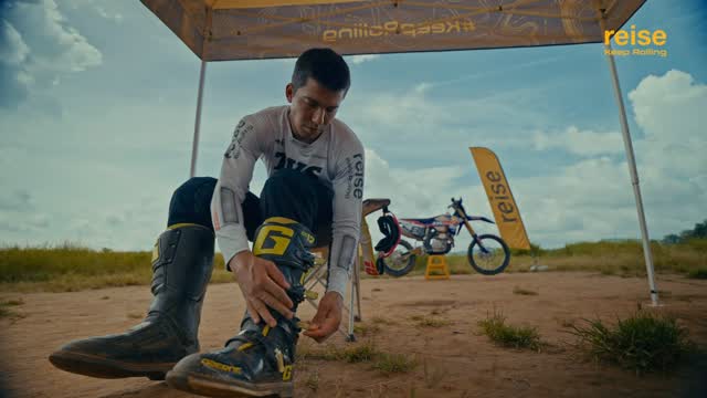 Instagram post by @harithnoah8 for Reise Moto. Caption reads: Reise tyres lead every ride Harith takes, from the....