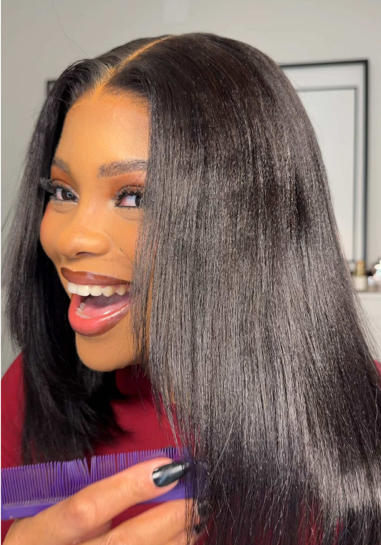 TikTok post by @thoniaekos for Klaiyi Hair. Caption reads: [...] realistic unit ever! Hair is from @Klaiyi....