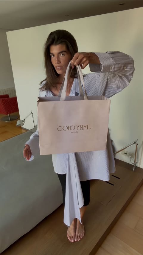 Instagram post by @carlaferrer1 for Jimmy Choo. Caption reads: My very first @jimmychoo !!!!!!!! Pinch me 🥹....
