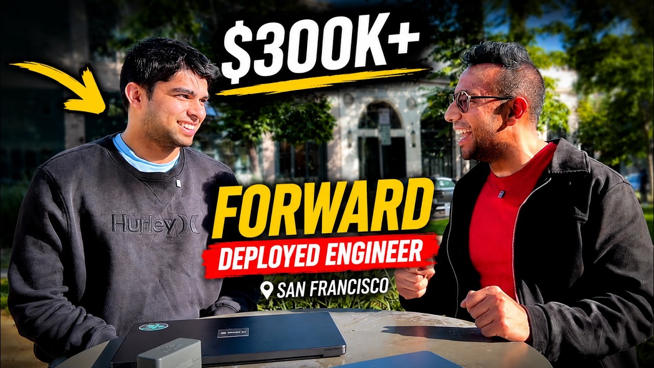 YouTube post by @SinghinUSA for Skywork AI. Caption reads: Meet Forward Deployed Engineer! (Hottest Job in....