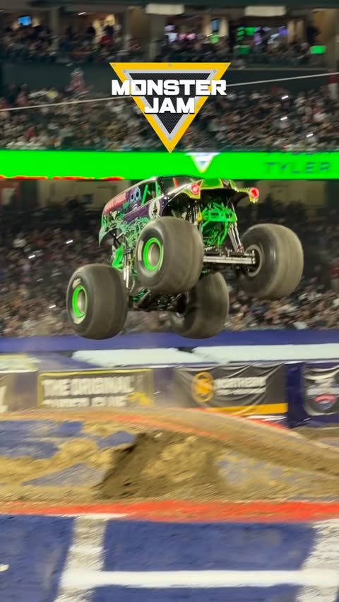 Instagram post by @mrs.myrna for Monster Jam. Caption reads: 💥What an absolute blast at @monsterjam! From the....