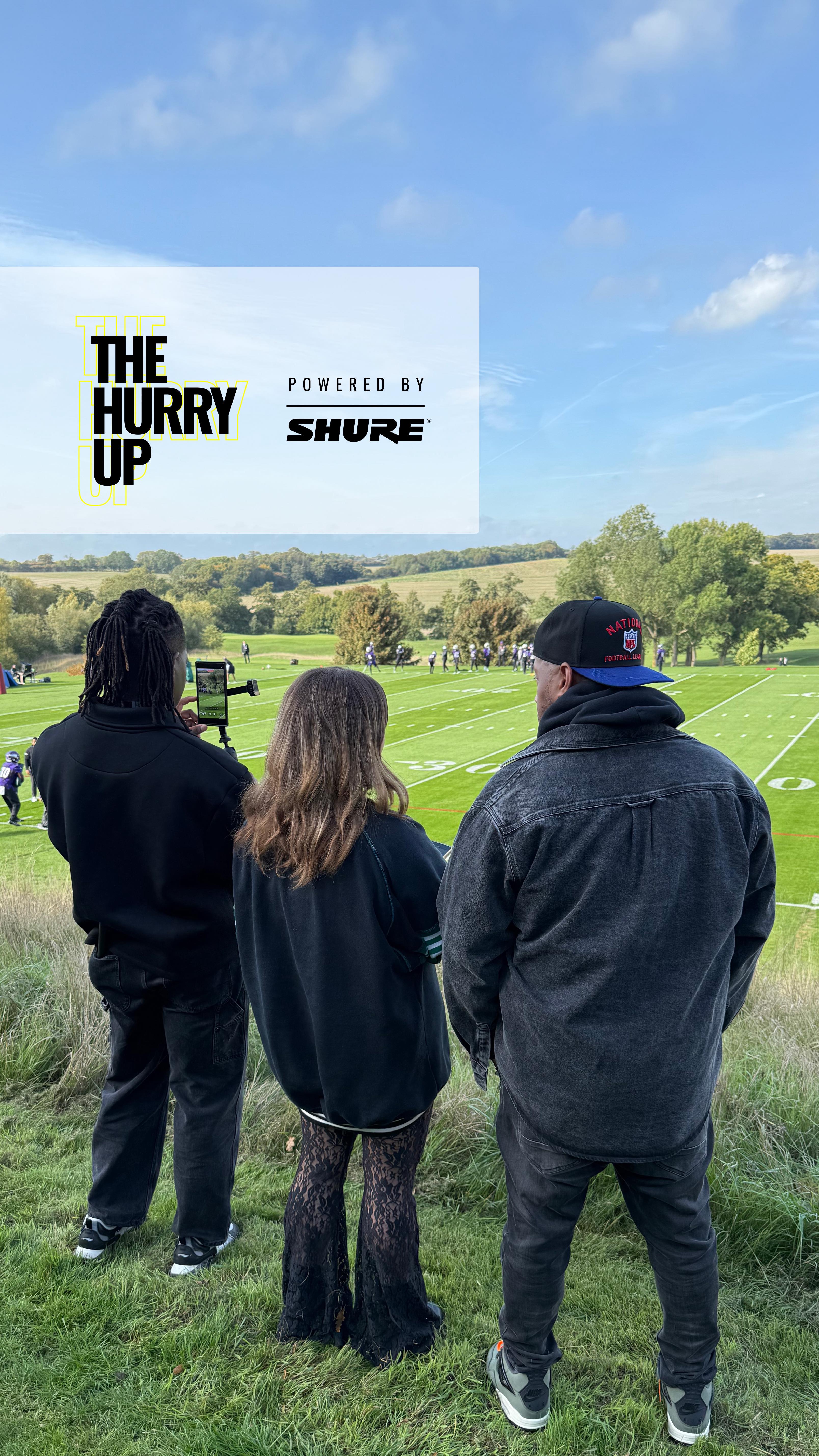 Instagram post by @dre365 for Shure. Caption reads: [...] New episode of ‘The Hurry Up Powered By....