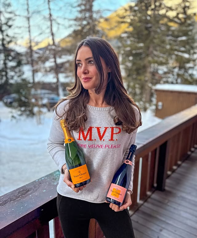 Instagram post by @gemmaboucherwine for Veuve Clicquot. Caption reads: [...] #veuvecliquot #champagne #ski #wine....