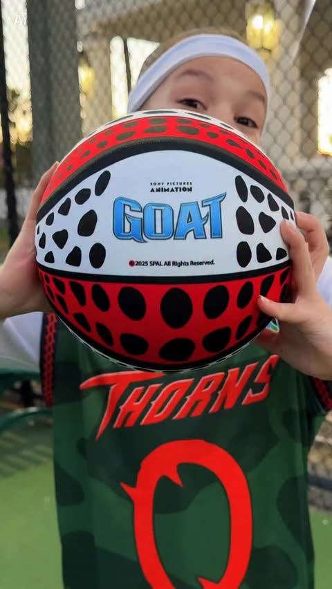 Instagram post by @babysalomerivas13 for Sony Pictures. Caption reads: [...] on February 13. @goatmovieofficial....