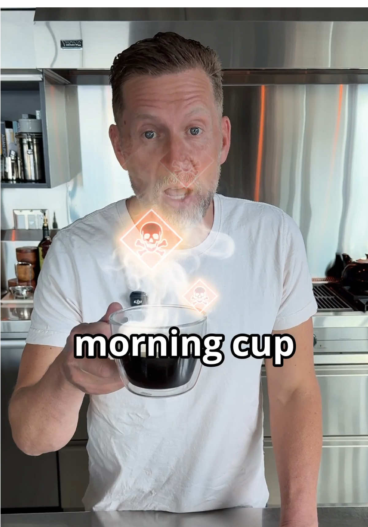 TikTok post by @nontoxicdad for Lifeboost Coffee. Caption reads: Your morning coffee might be a chemical bomb! 💣....