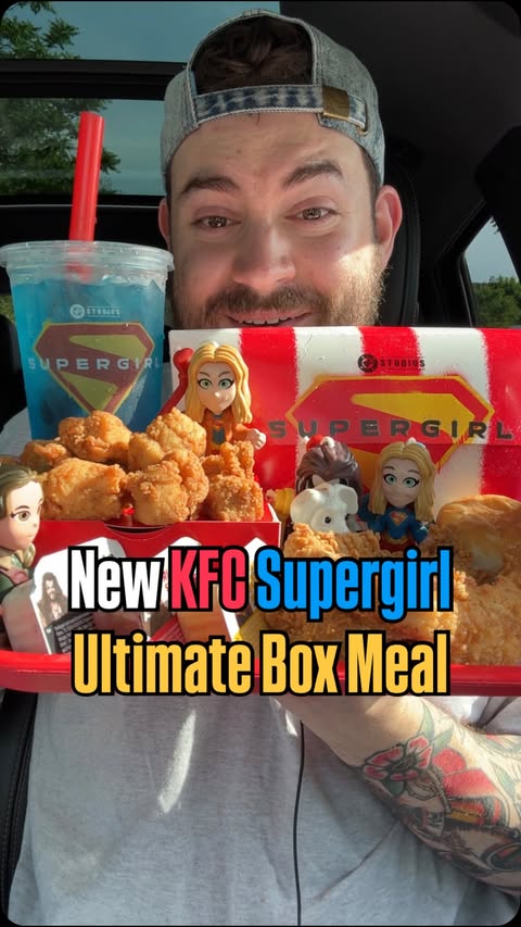 Instagram post by @snachwithzach for KFC. Caption reads: #KFC_Partner @KFC’s new Supergirl Ultimate Box....
