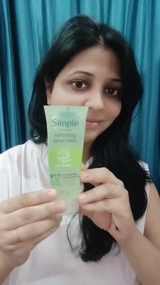 Instagram post by @_sonasunil_patel88 for Simple Skincare. Caption reads: #AD  Let’s keep it gentle, clean and refreshing....