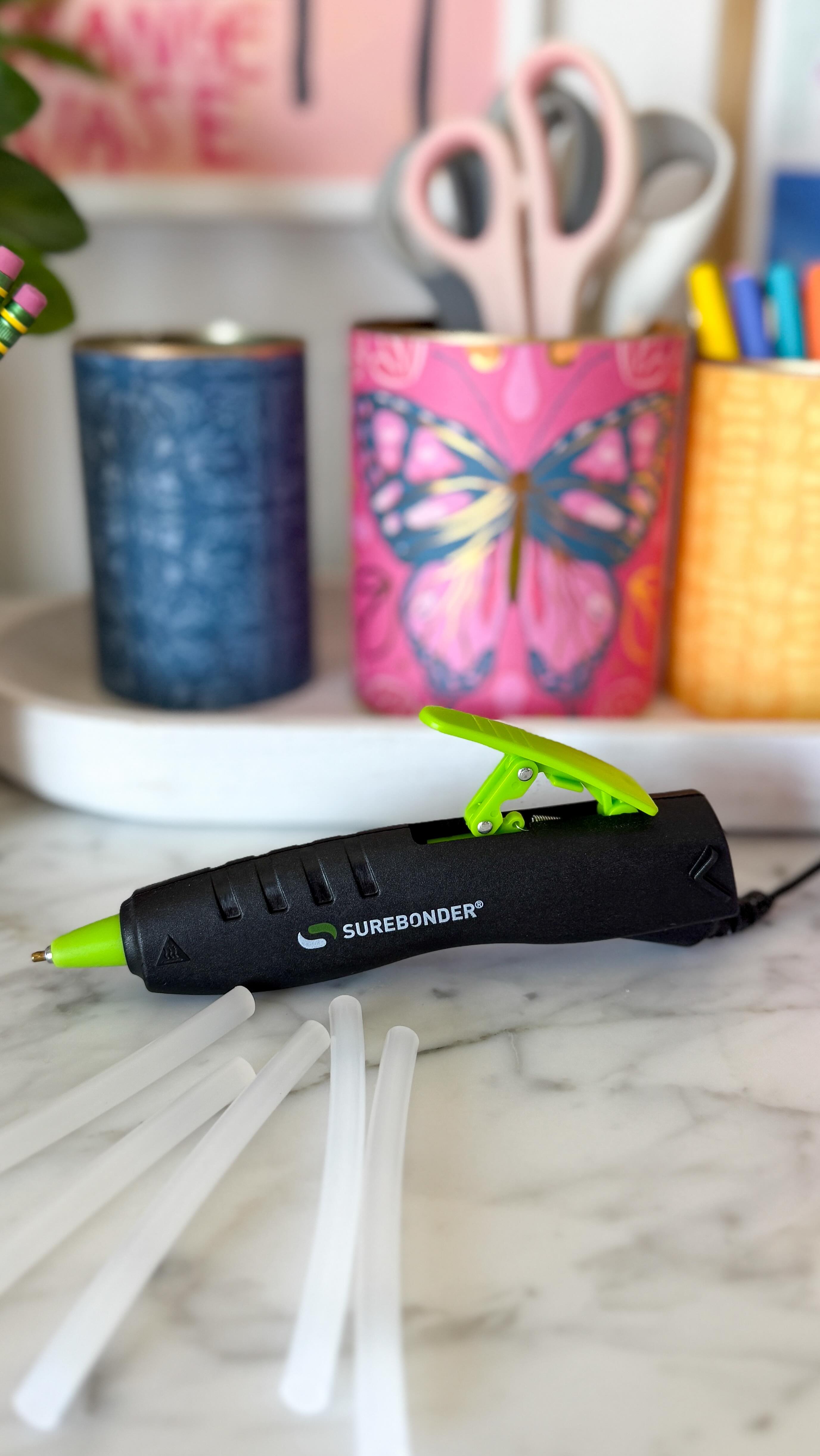 Instagram post by @rebeccadiy for SUREBONDER. Caption reads: [...] Limited Edition Pink glue pad from....