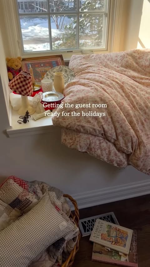 Instagram post by @gatherednutrition for Avocado Green Mattress. Caption reads: Got the guest room ready and extra cozy with....