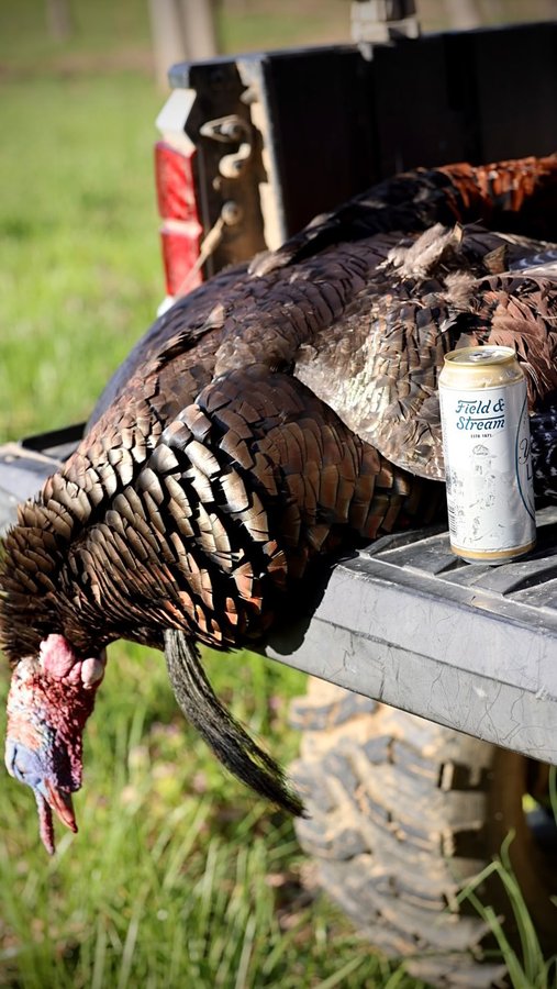 Instagram post by @alliembutler for Field & Stream. Caption reads: Celebrating success in the turkey woods with....