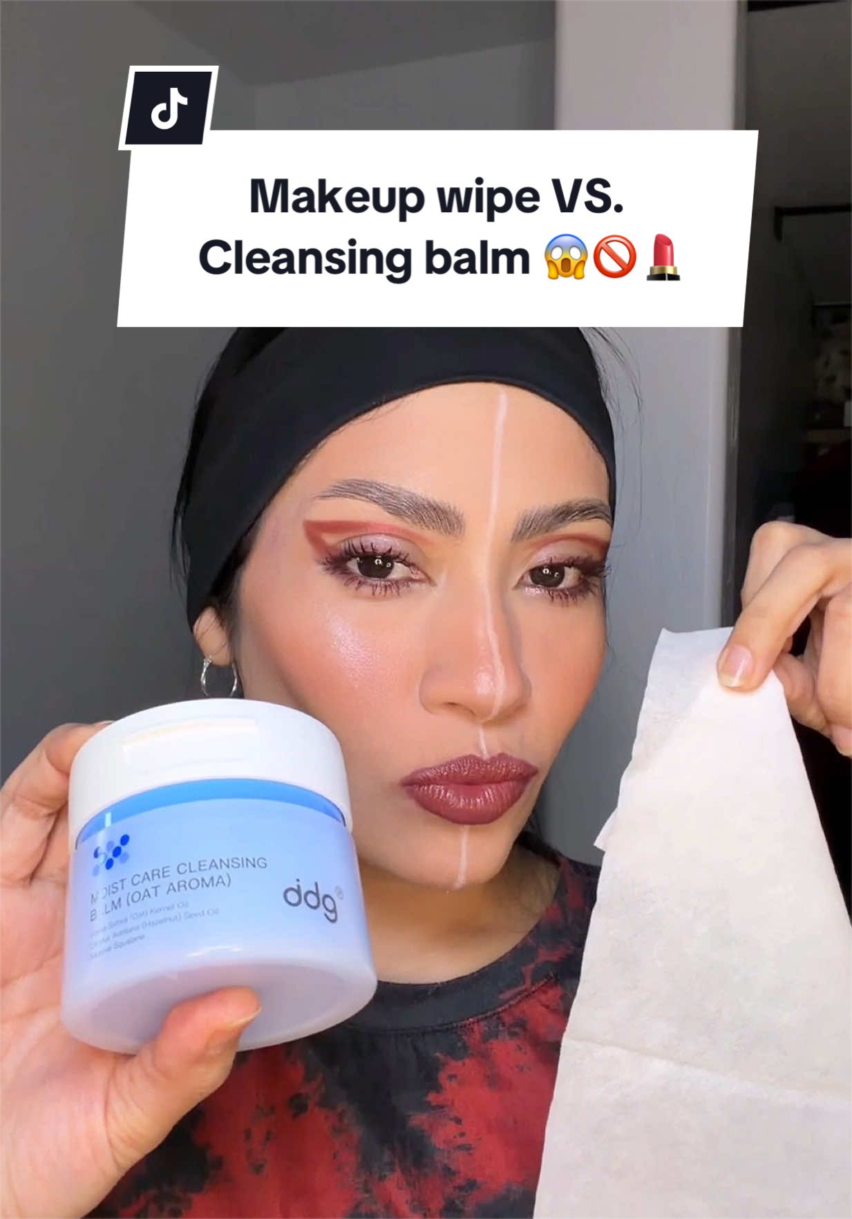 TikTok post by @holaimshirley for DDG Beauty. Caption reads: [...] #cleanser #ddgcleansingbalm @ddg Beauty.