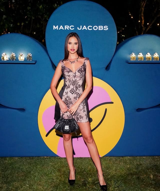 Instagram post by @nastyaswan for Marc Jacobs Fragrances. Caption reads: attending @marcjacobsfragrances × @takashipom....