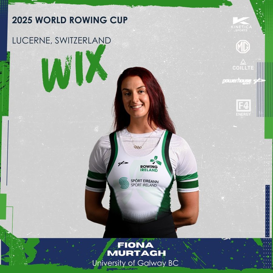 Instagram post by @rowingireland for Kinetica Sports. Caption reads: Ireland are Ready for Racing in Lucerne! The 2025....