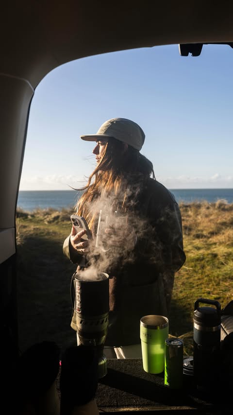 Instagram post by @sarahkimwatchorn for Airalo. Caption reads: TRAVELS IN WINTER in Ireland: comment ‘Airalo in....