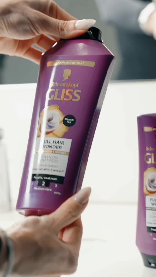 Instagram post by @brigittesusanne for Schwarzkopf. Caption reads: Schwarzkopf GLISS Full Hair Wonder LOOSIMÄNG....