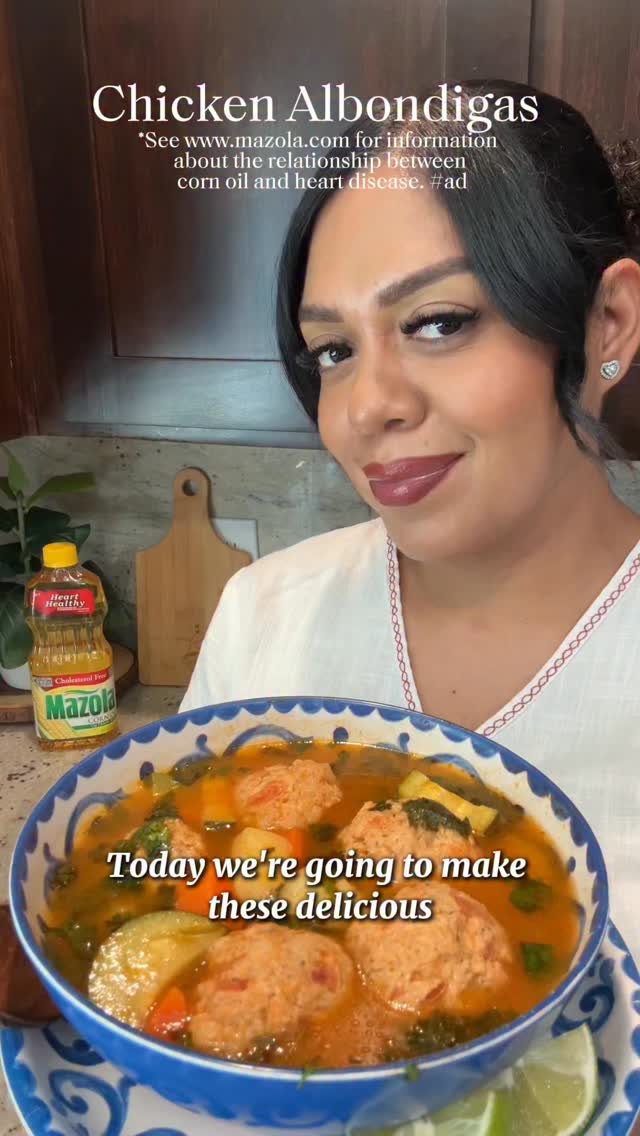 Instagram post by @ale.reeg for Mazola. Caption reads: #AD Let’s make these delicious Albondigas de Pollo....