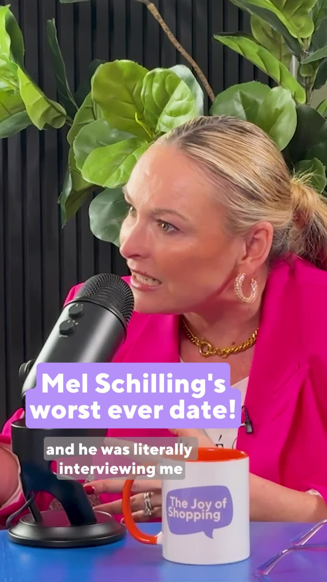 Instagram post by @emjorealdavies for Qvc. Caption reads: Mel's worst ever date?!😲 This week our host....