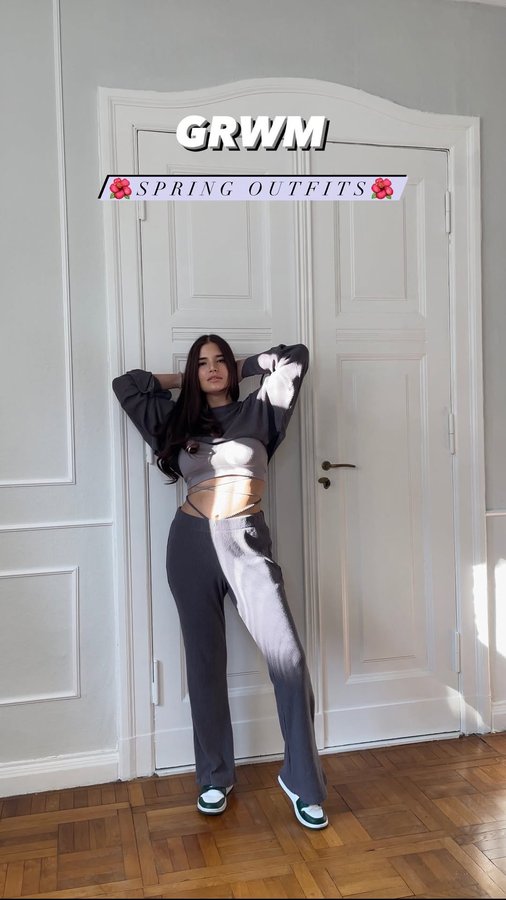 Instagram post by @laurajmuro for OCEANSAPART. Caption reads: GRWM spring vibes 🌺 choosing the colors of this....