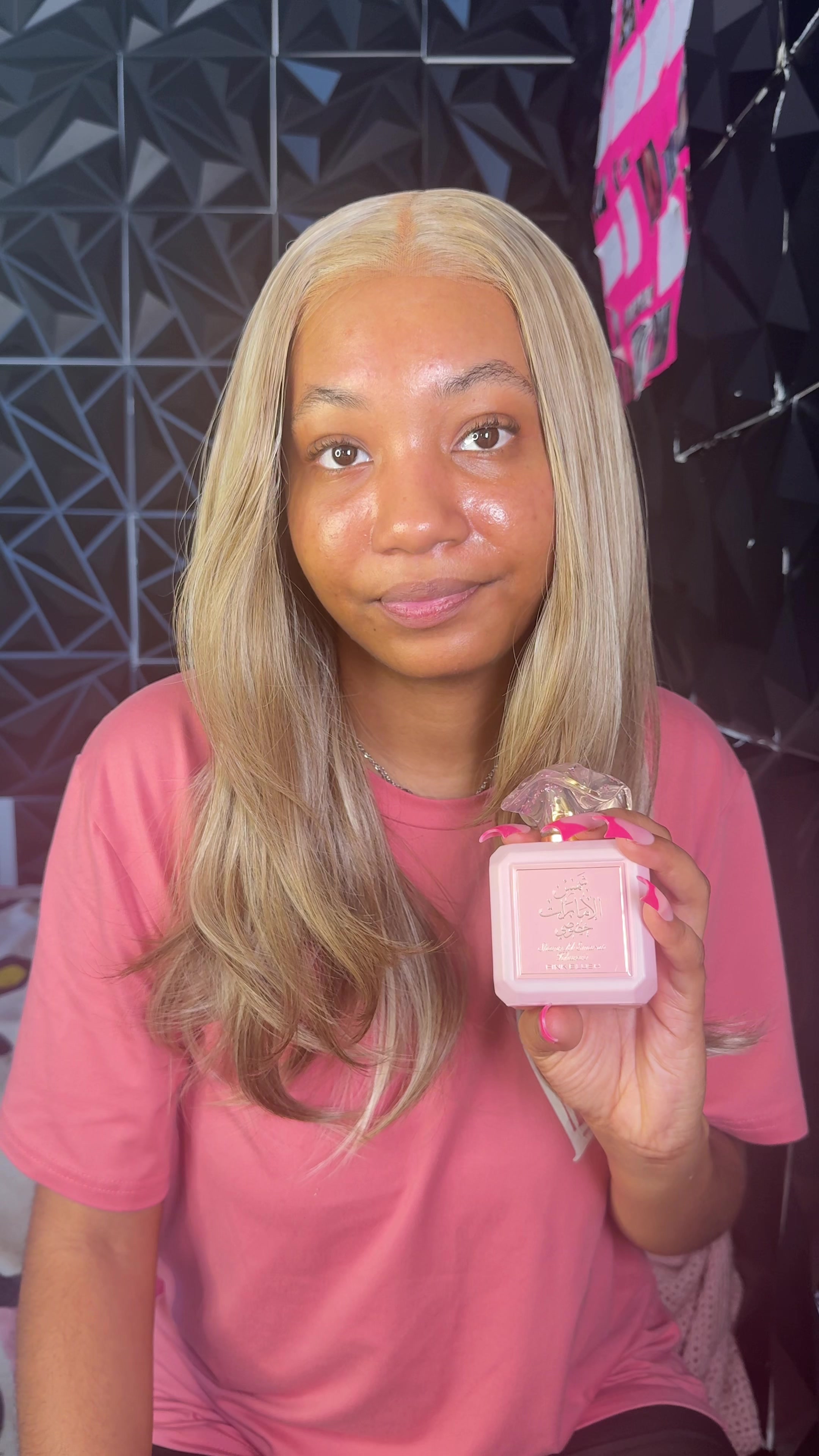 TikTok post by @avantiwingate for Intense Oud. Caption reads: [...] #pinkblush #musthave #foryoupage @Intense....