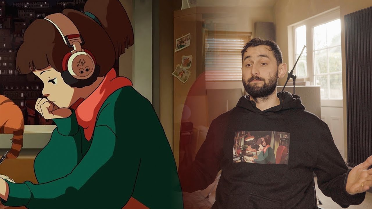 YouTube post by @MondoLoops for Spitfire Audio. Caption reads: How I Made A Track For Lofi Girl 🎥 Cinematic Lofi....