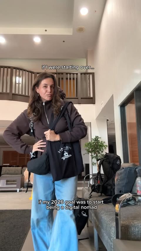 Instagram post by @hanmdavis for SafetyWing. Caption reads: Testing the lifestyle before fully committing....