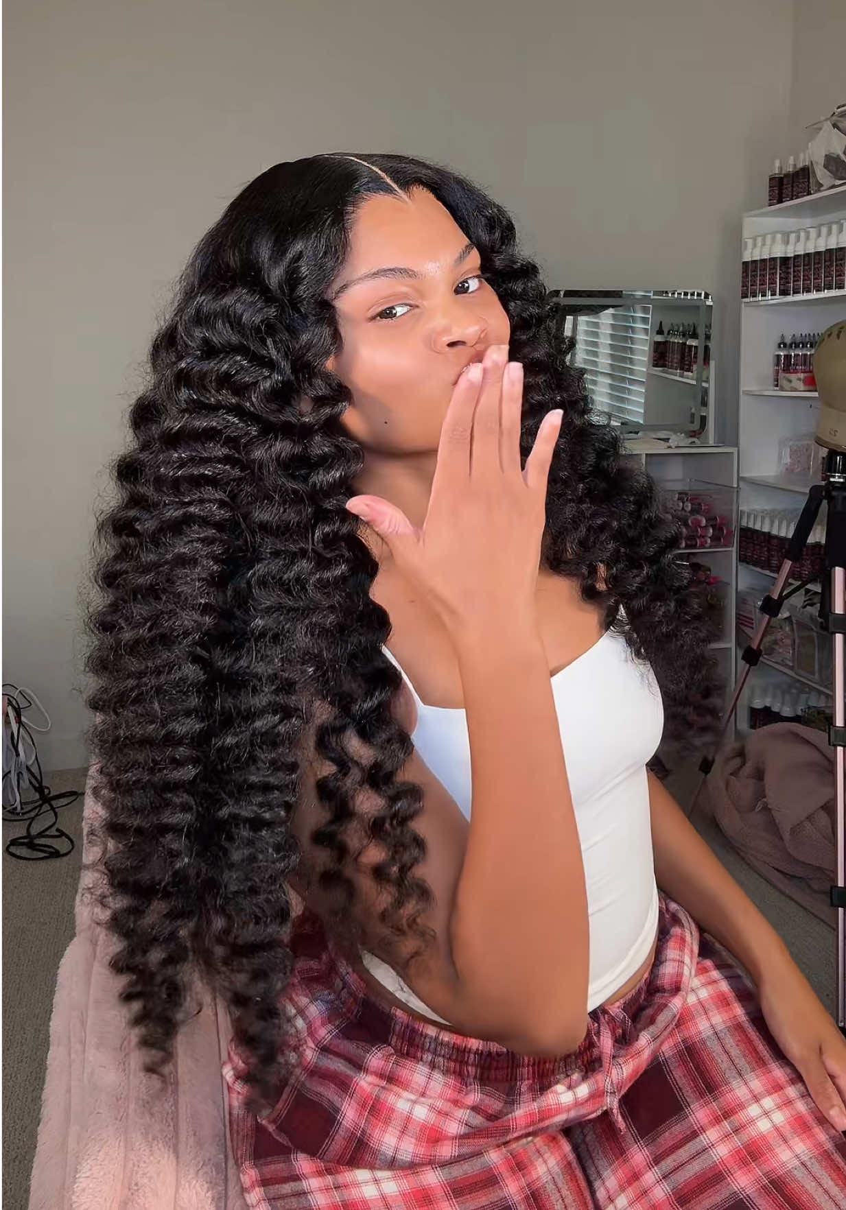 TikTok post by @misslonik for Sterly Hair Shop. Caption reads: Such a gorgeous wig !! I just love how full she is....