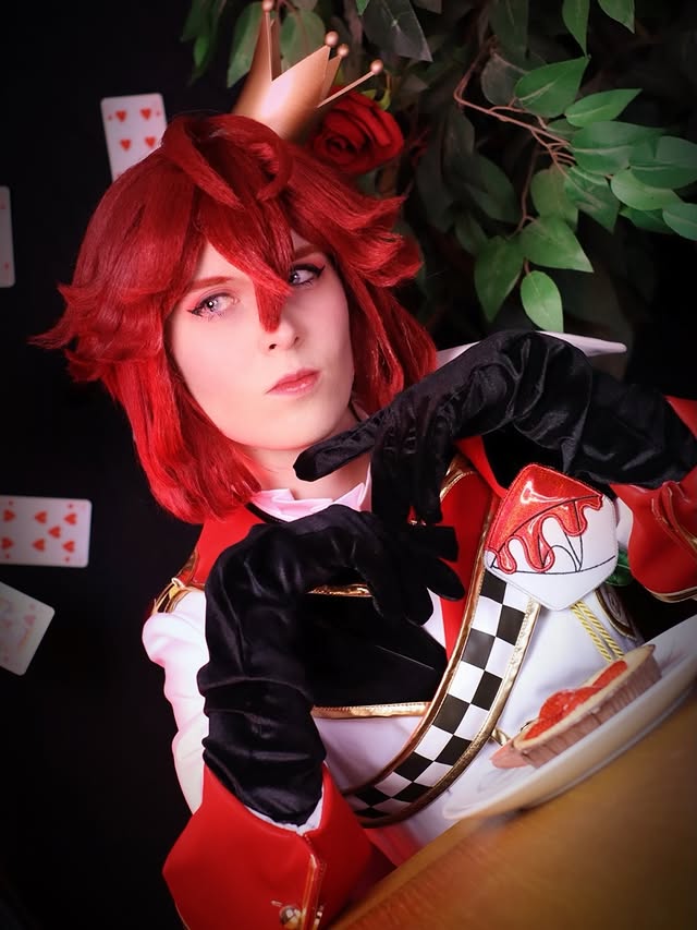 Instagram post by @valerianlive for dokidokicosplay. Caption reads: [...] SR Riddle Rosehearts by....