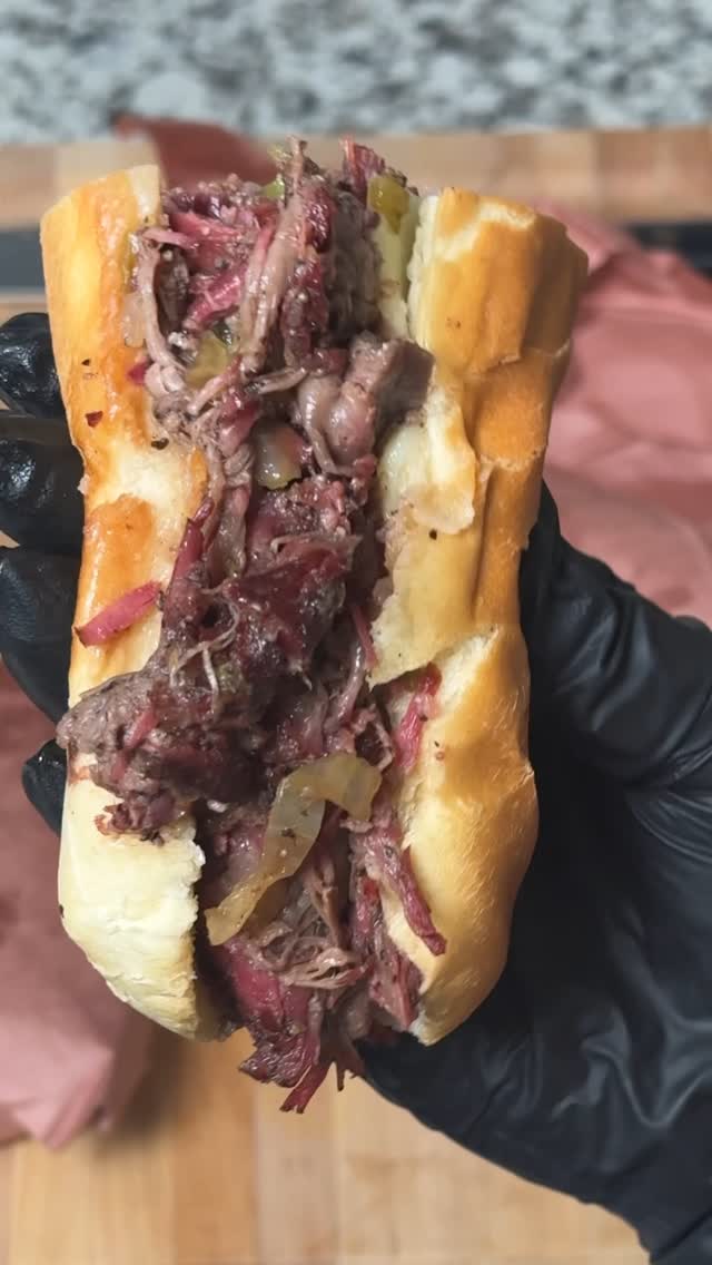 Instagram post by @marriedtobbq for Reynolds Brands. Caption reads: #ad Smoked Philly Cheesesteaks #ReynoldsPartner....