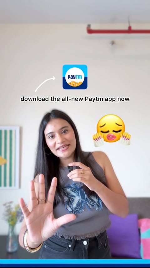 Instagram post by @thekrishajain for Paytm. Caption reads: who knew my khat-khat paytm addiction would one....