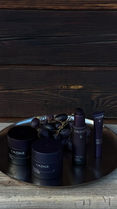 Instagram post by @sherienboni for Caudalie. Caption reads: Meribel diaries with @caudalie 🍇 Advertisement.