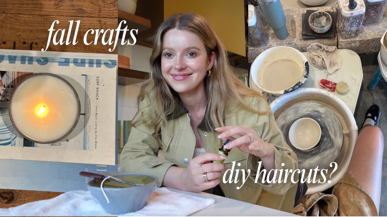 YouTube post by @MichelJanse for Vellabox. Caption reads: VLOG: making candles, cutting my own hair (oops) +....